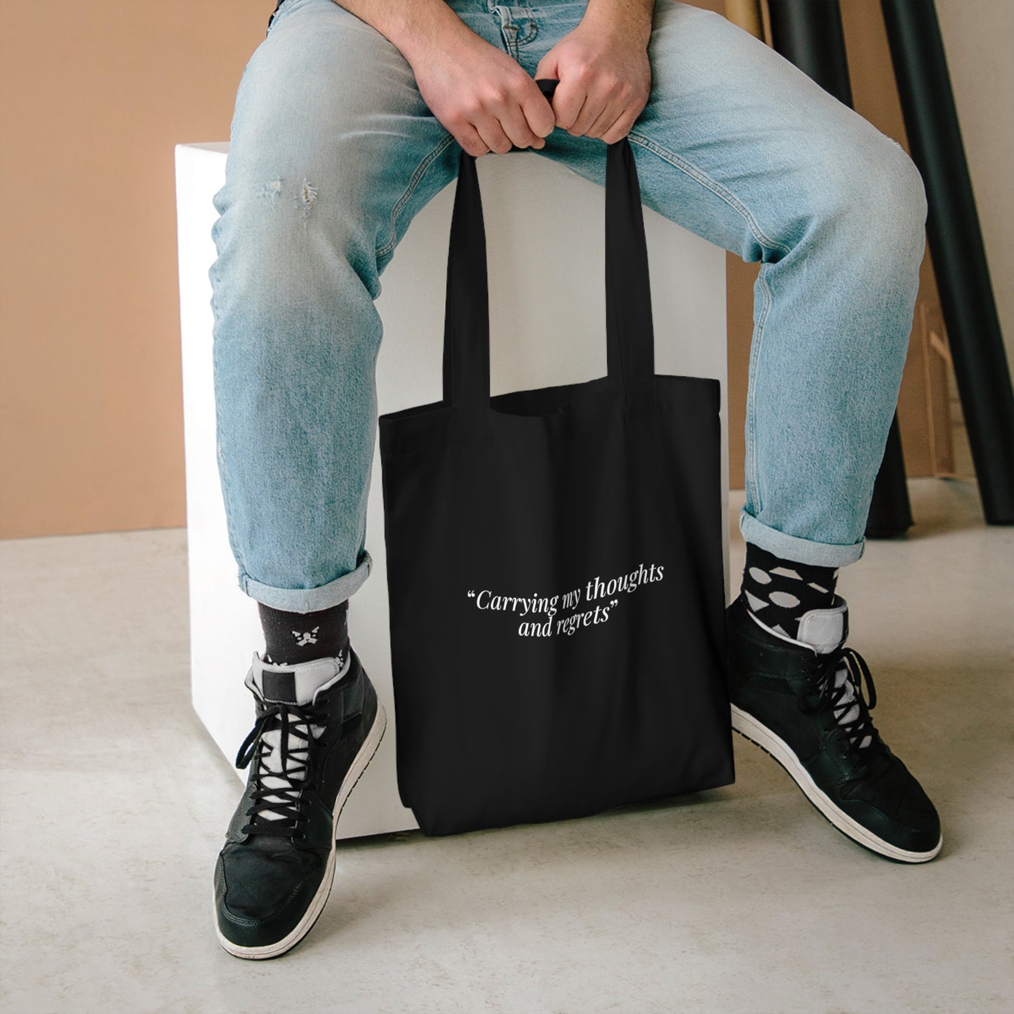 “Carrying My Thoughts and Regrets” - The Overthinker Co. - Cotton Tote Bag