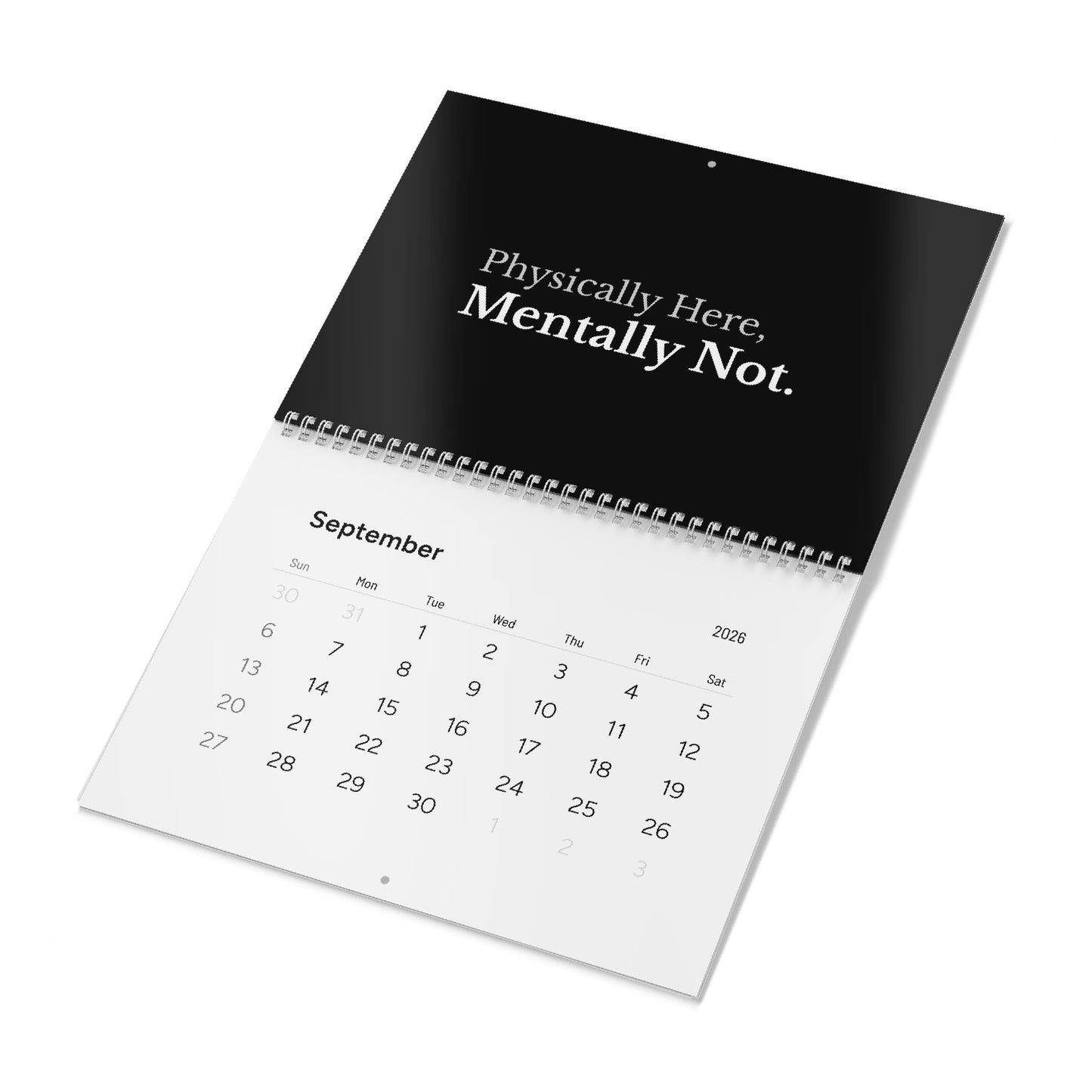 The Overthinker Co 2026 Wall Calendar – Minimalist Mental Chaos Edition | Overthinking & Anxiety Aesthetic Calendar