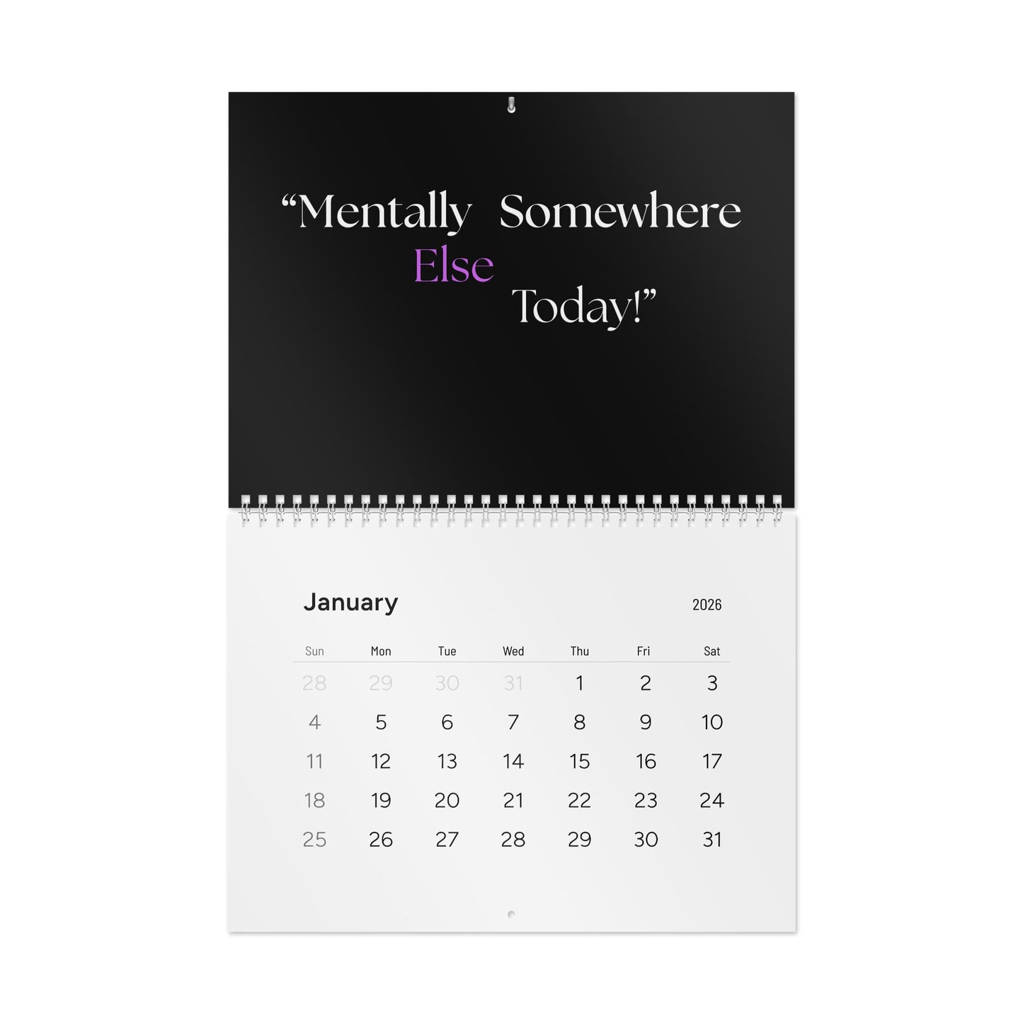 The Overthinker Co 2026 Wall Calendar – Minimalist Mental Chaos Edition | Overthinking & Anxiety Aesthetic Calendar