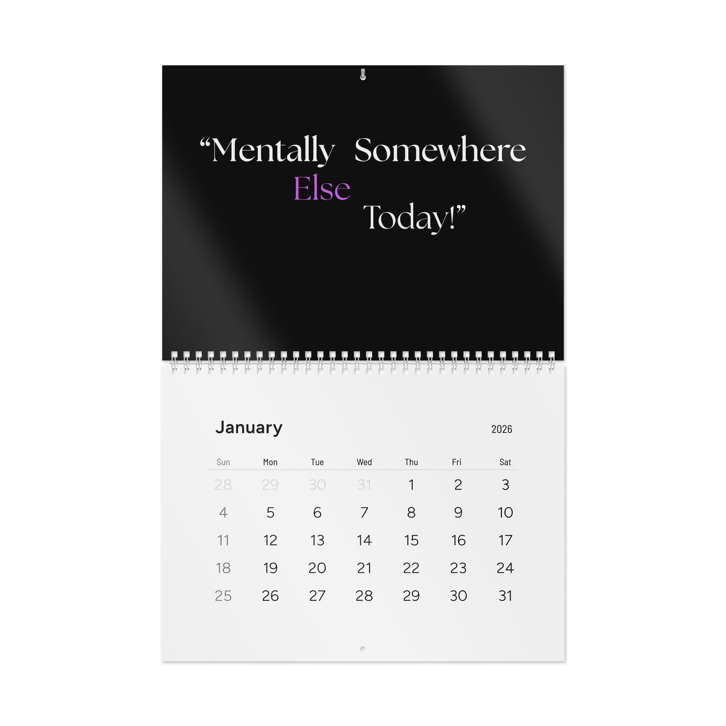 The Overthinker Co 2026 Wall Calendar – Minimalist Mental Chaos Edition | Overthinking & Anxiety Aesthetic Calendar