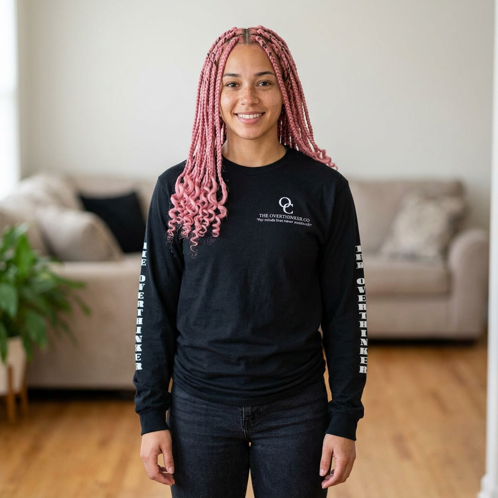 The Overthinker Code Long Sleeve Tee – Minimalist Overthinking Street wear | Checklist Graphic Shirt