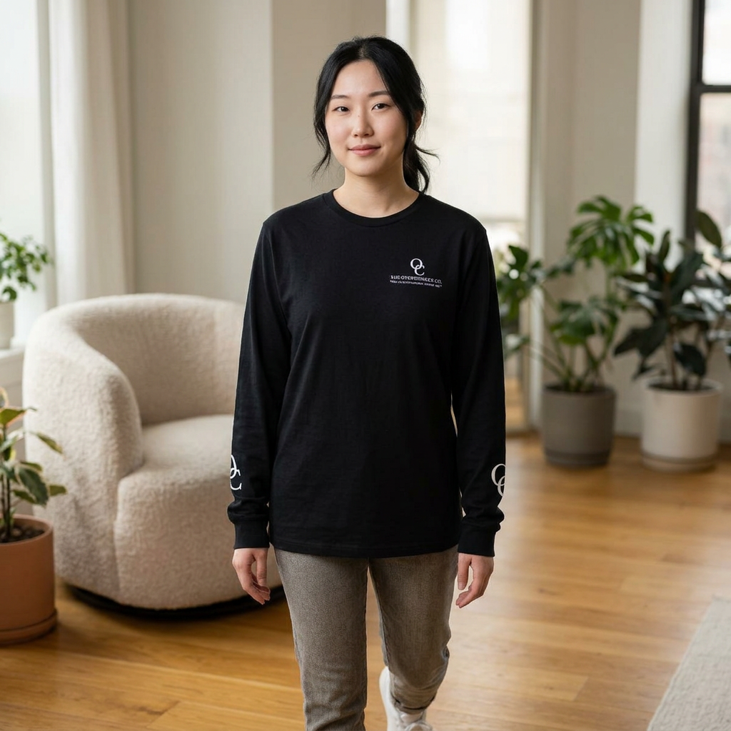 Physically Here, Mentally Not Long Sleeve Tee – Minimalist Overthinking Street wear