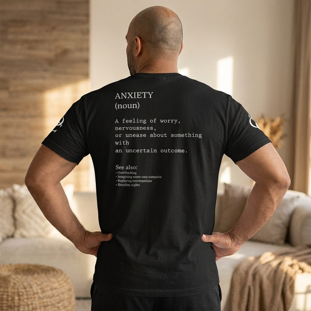 Anxiety Definition T-Shirt – Minimalist Mental Health Graphic Tee | Overthinking & Anxiety Aesthetic Shirt | The Overthinker Co