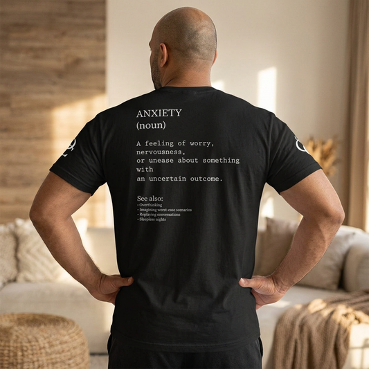 Anxiety Definition T-Shirt – Minimalist Mental Health Graphic Tee | Overthinking & Anxiety Aesthetic Shirt | The Overthinker Co