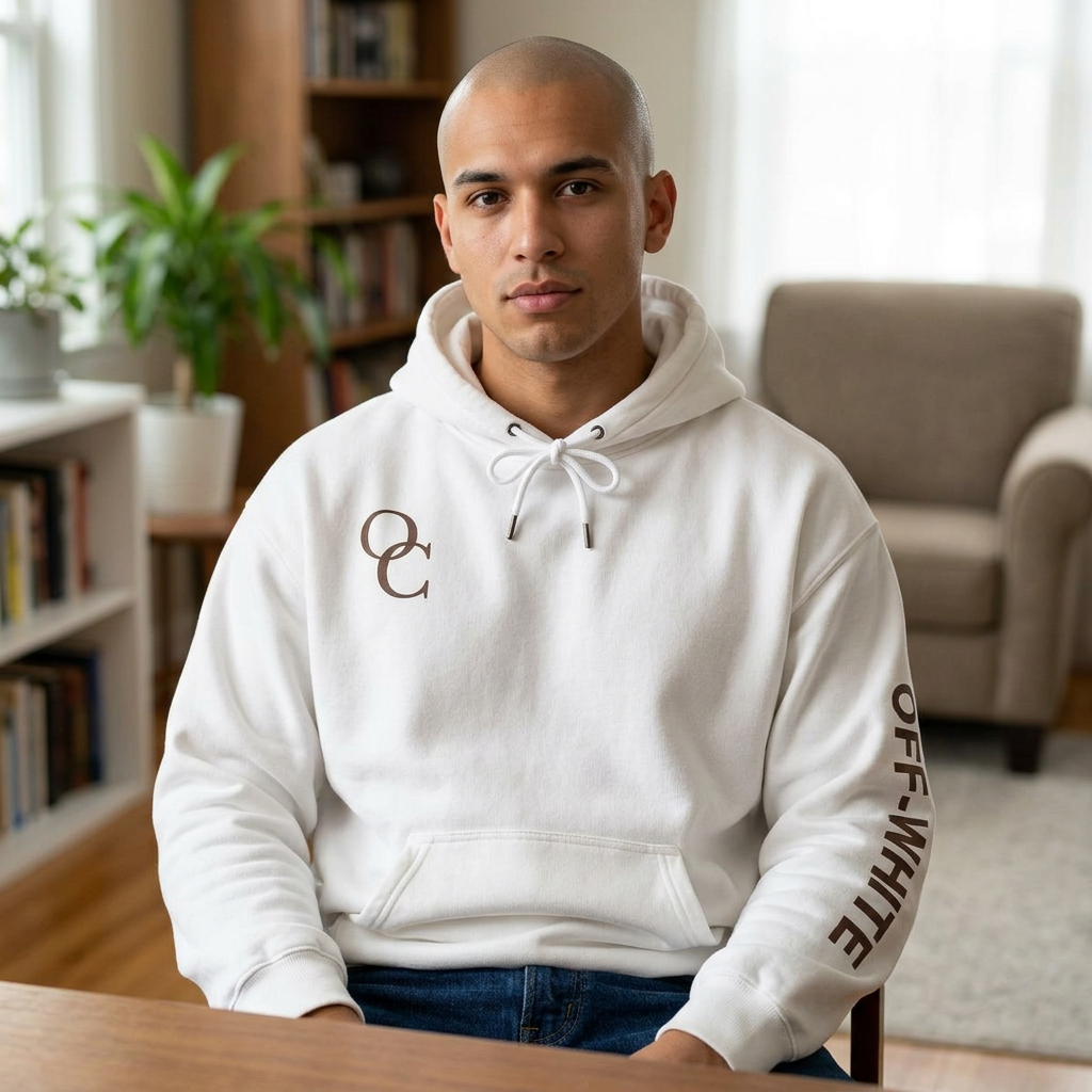 Running on Anxiety & Caffeine Hoodie - White and Chocolate brown Edition