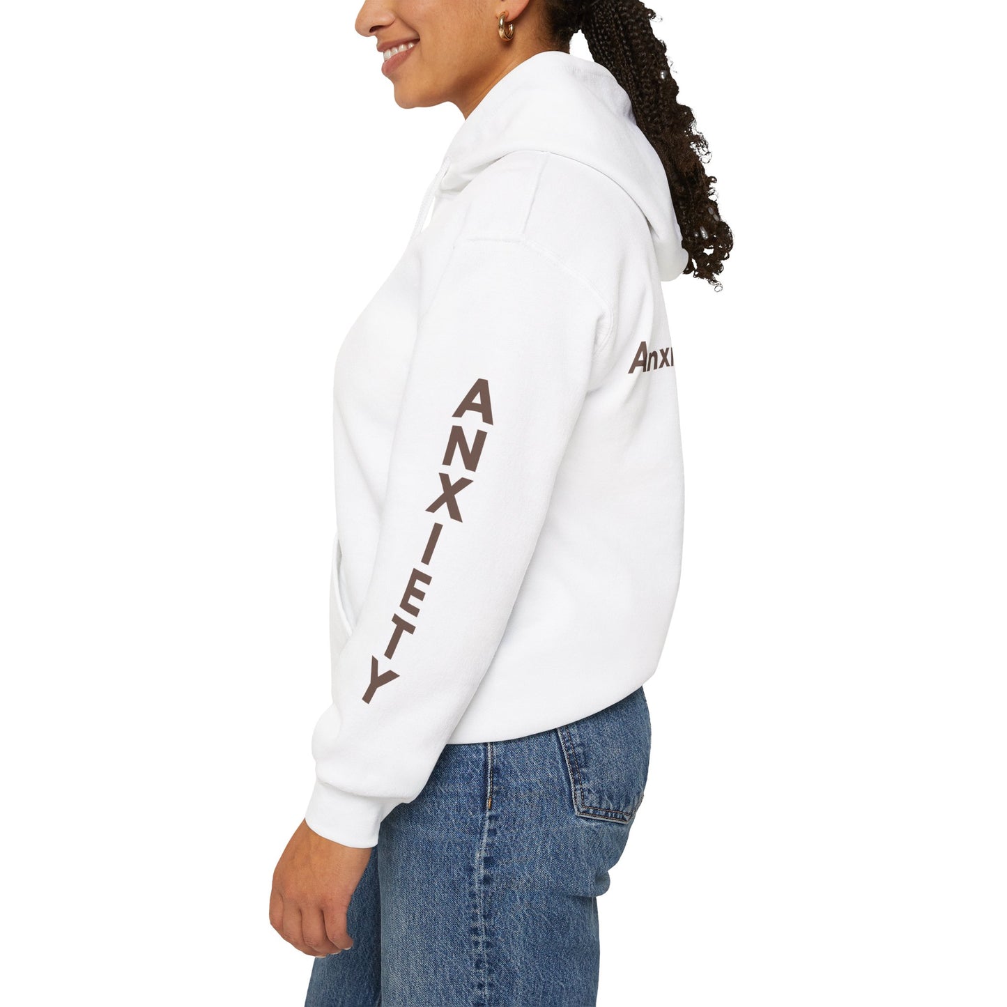 Running on Anxiety & Caffeine Hoodie - White and Chocolate brown Edition