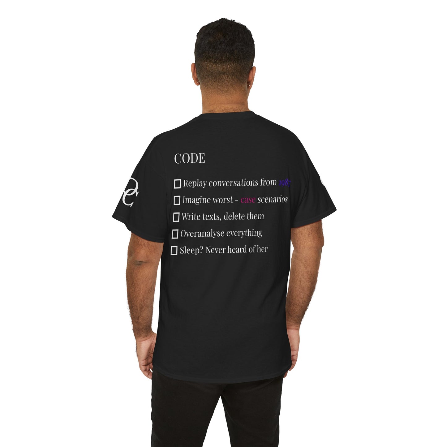 The Overthinker "CODE" Tee– Minimalist Anxiety Street wear