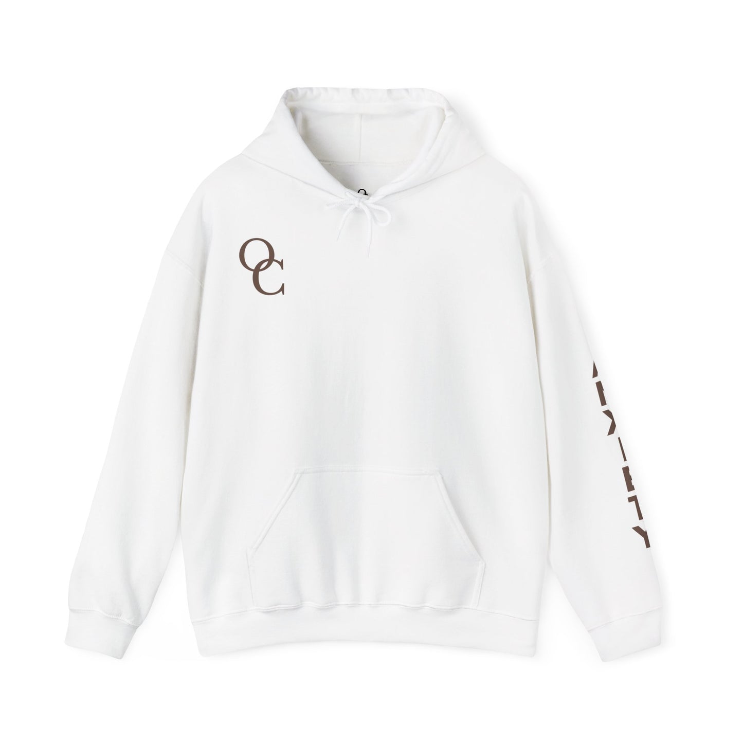 Running on Anxiety & Caffeine Hoodie - White and Chocolate brown Edition