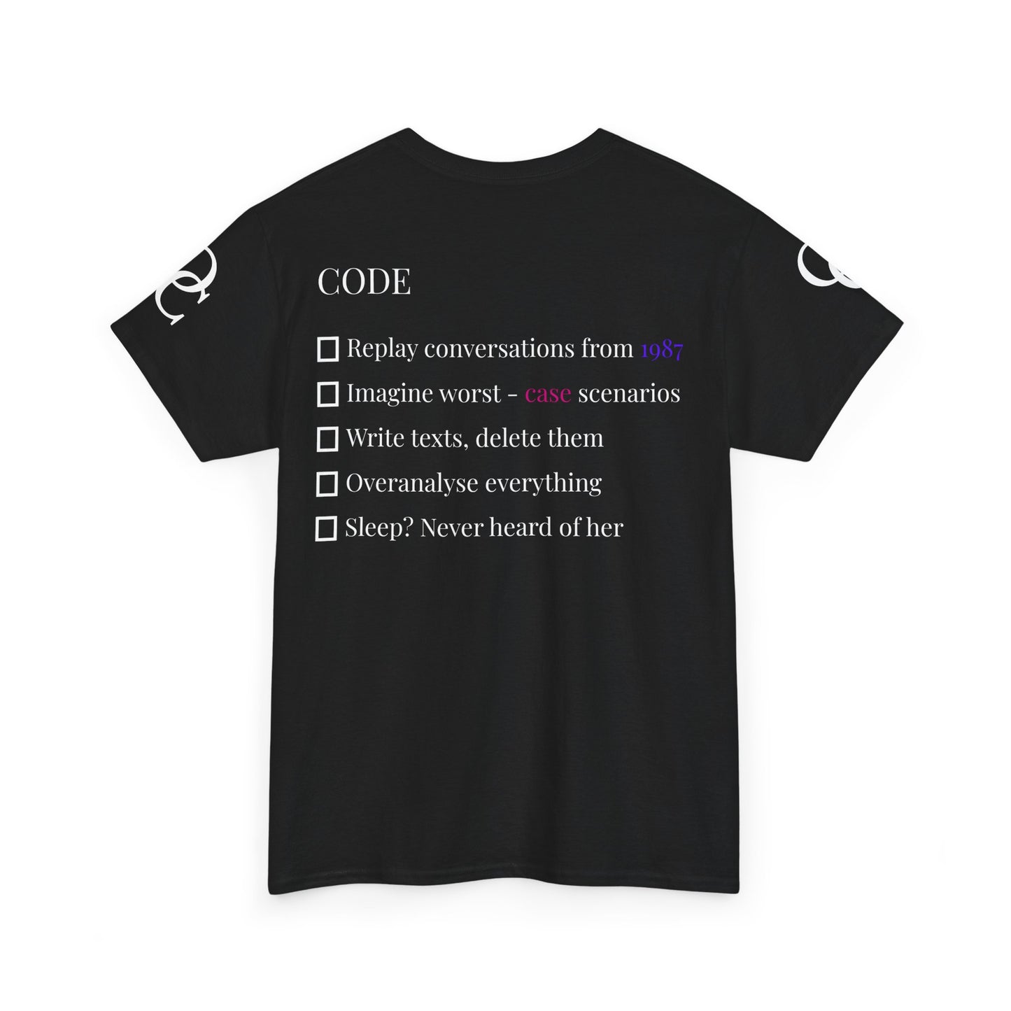 The Overthinker "CODE" Tee– Minimalist Anxiety Street wear