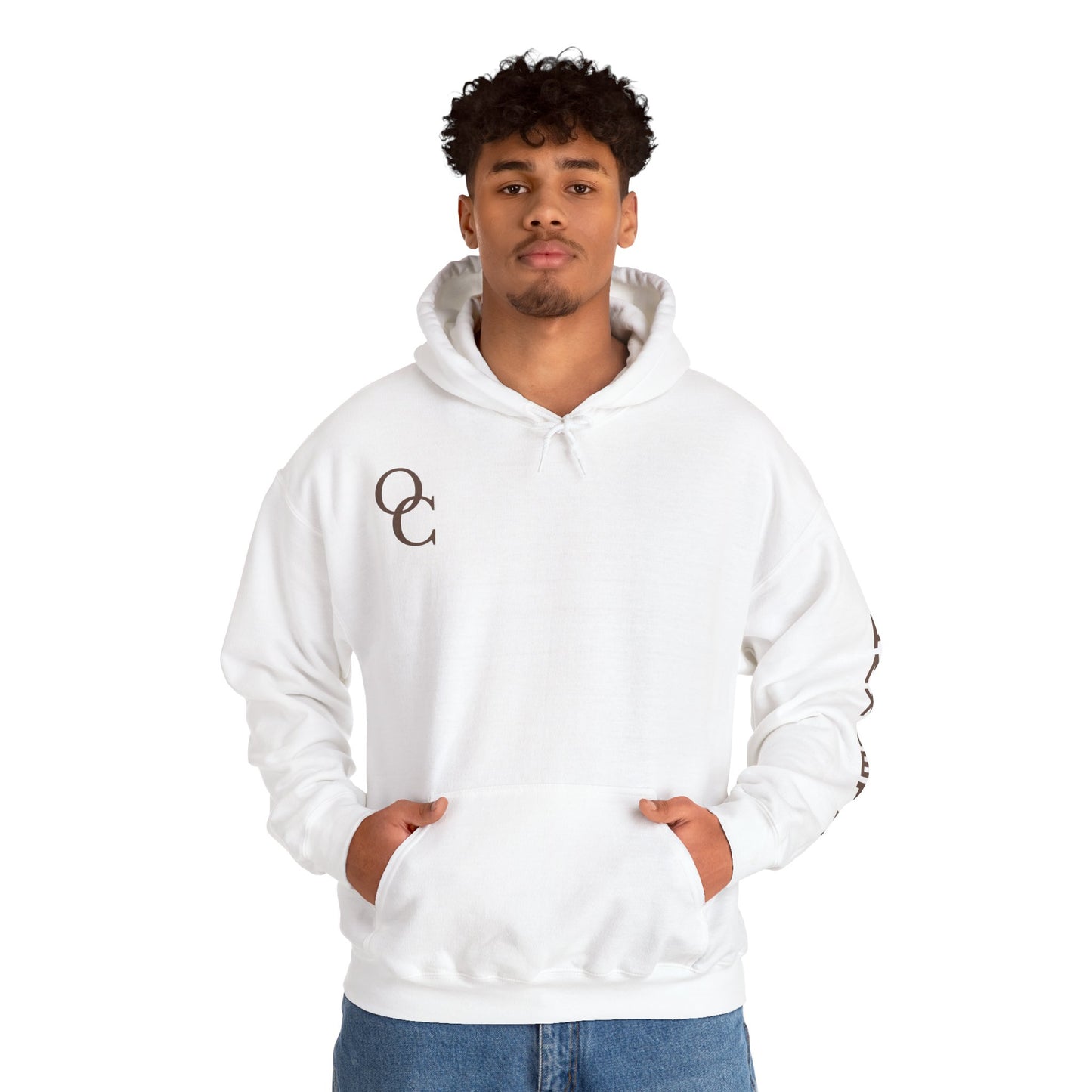 Running on Anxiety & Caffeine Hoodie - White and Chocolate brown Edition