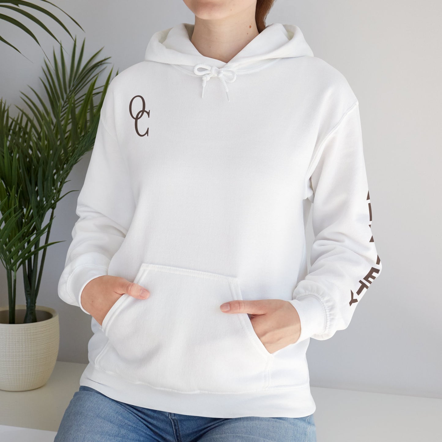 Running on Anxiety & Caffeine Hoodie - White and Chocolate brown Edition