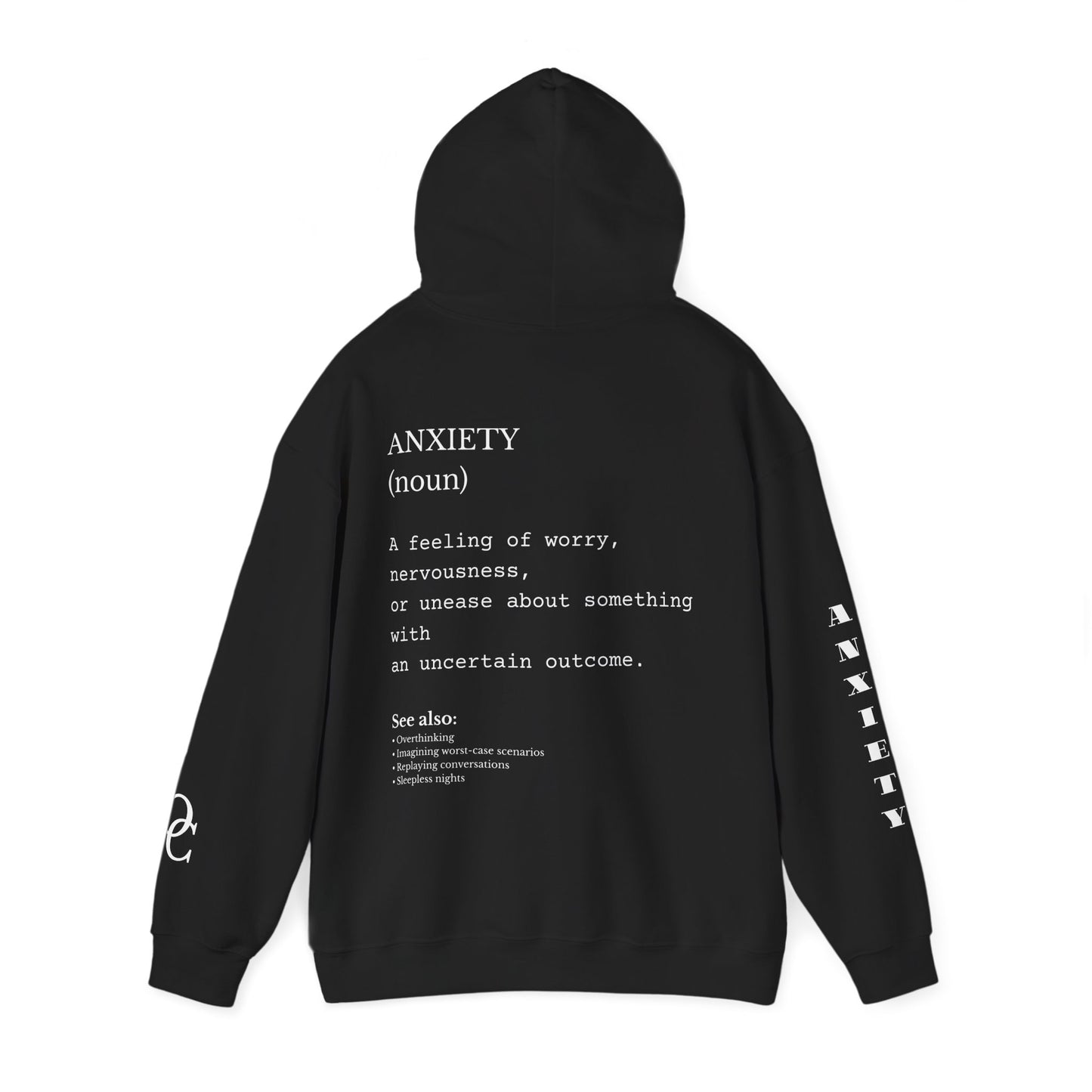Anxiety Definition Hoodie – Minimalist Mental Health Streetwear | Overthinking & Anxiety Aesthetic Hoodie | The Overthinker Co